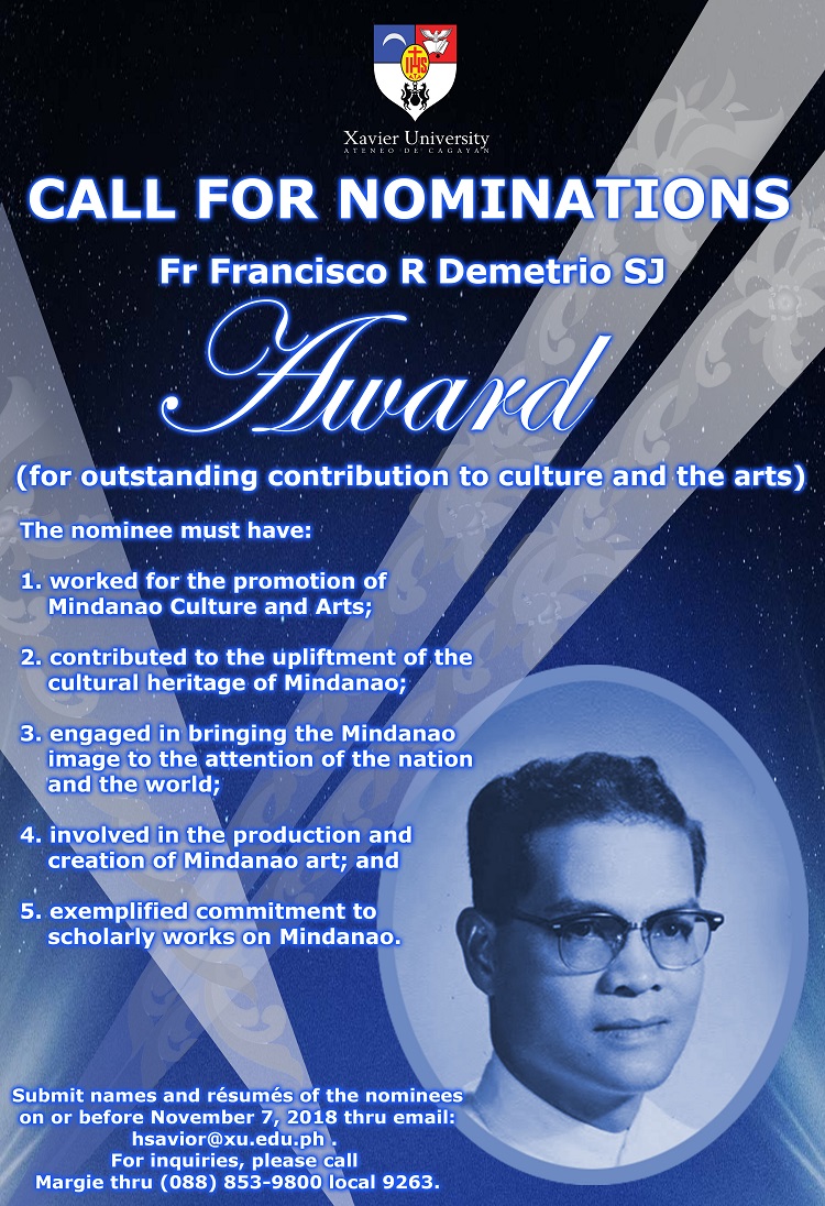 Fr Demetrio SJ Award 2019 Call for Nomination
