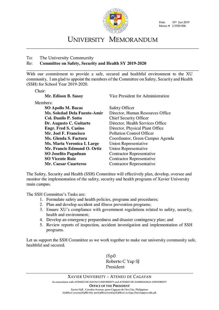 U1920 006 190610 Appointments SSH Committee 1