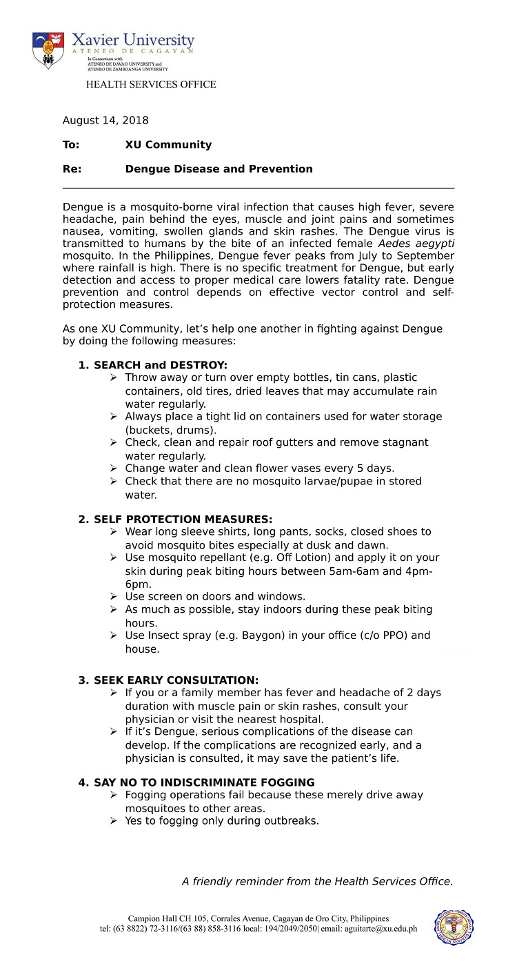 Dengue Fever Prevention Memo 1 copy copy
