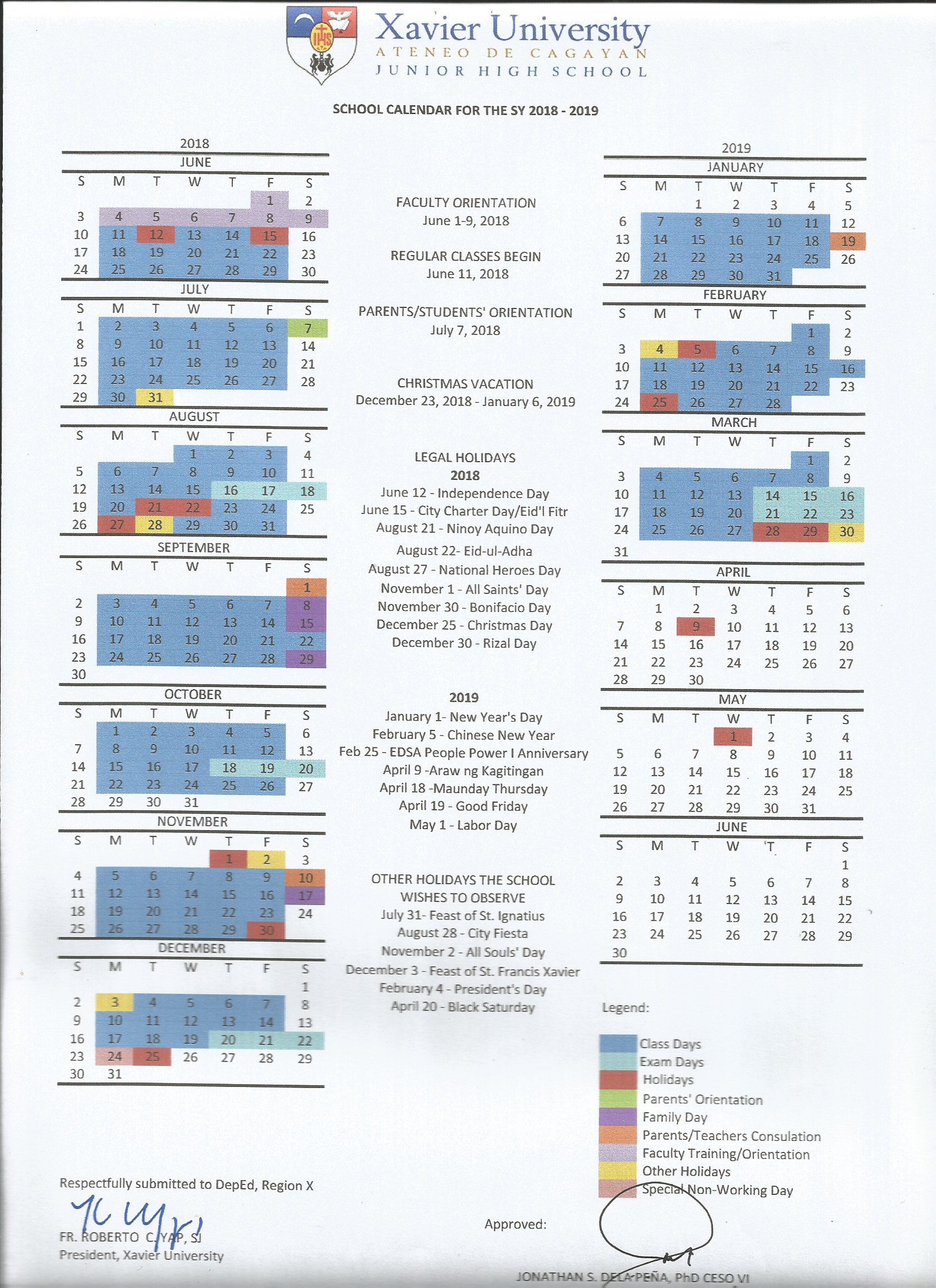 Saint Xavier University Calendar Printable Word Searches