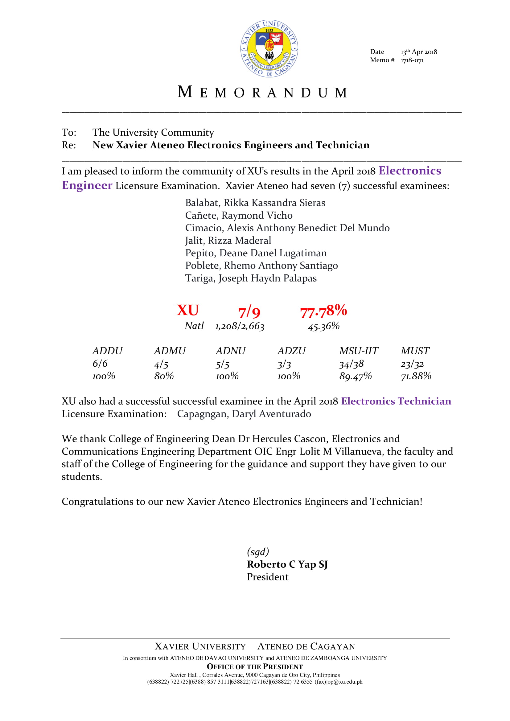 U071 180413 New XU Electronics Engrs 1