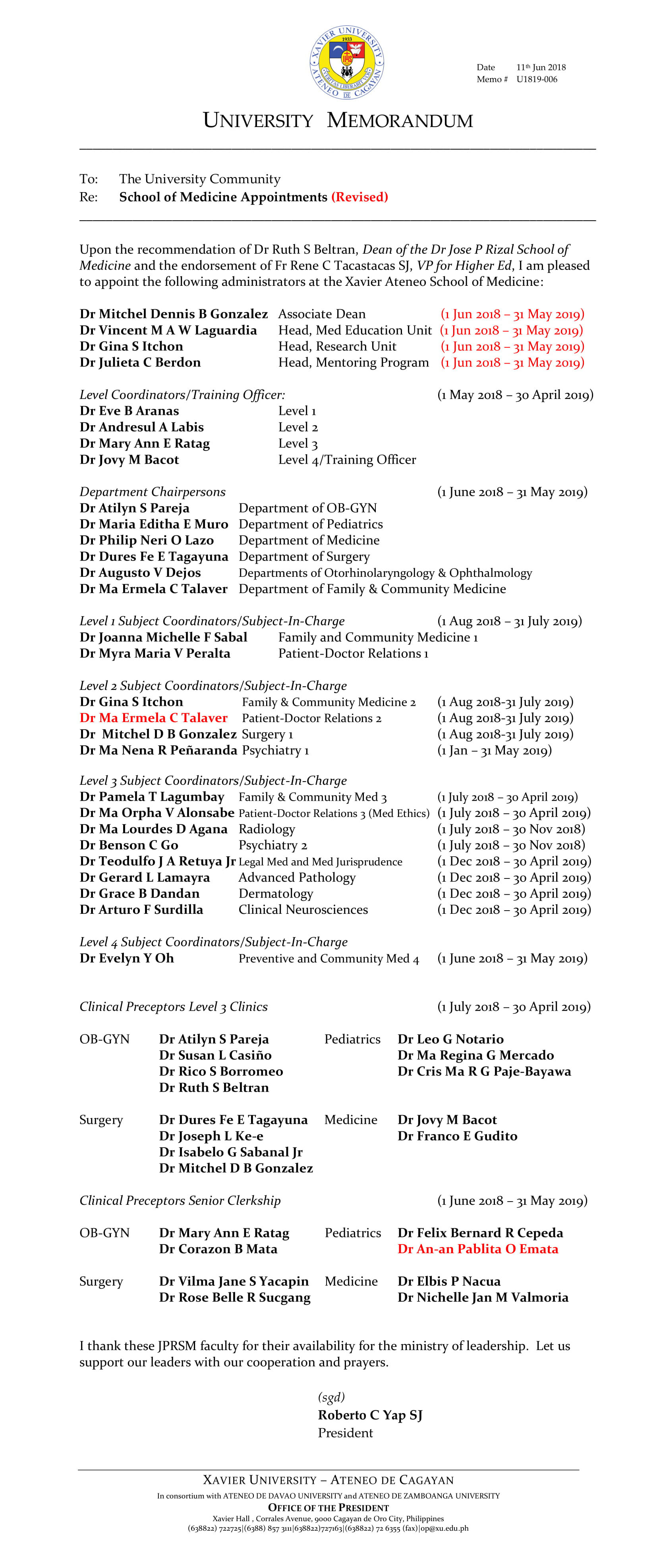 U006 180611 Medicine Appointments Revised 1