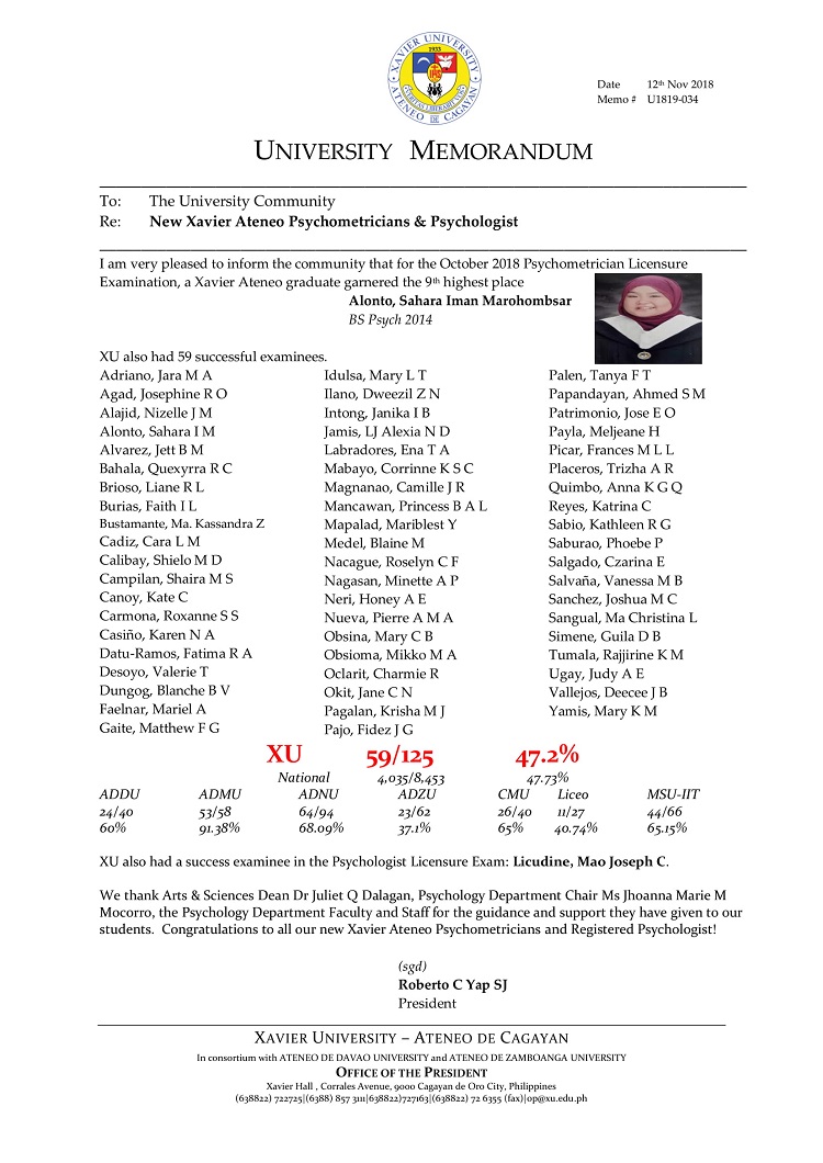 U034 181112 New XU Psychologists Psychometricians 1