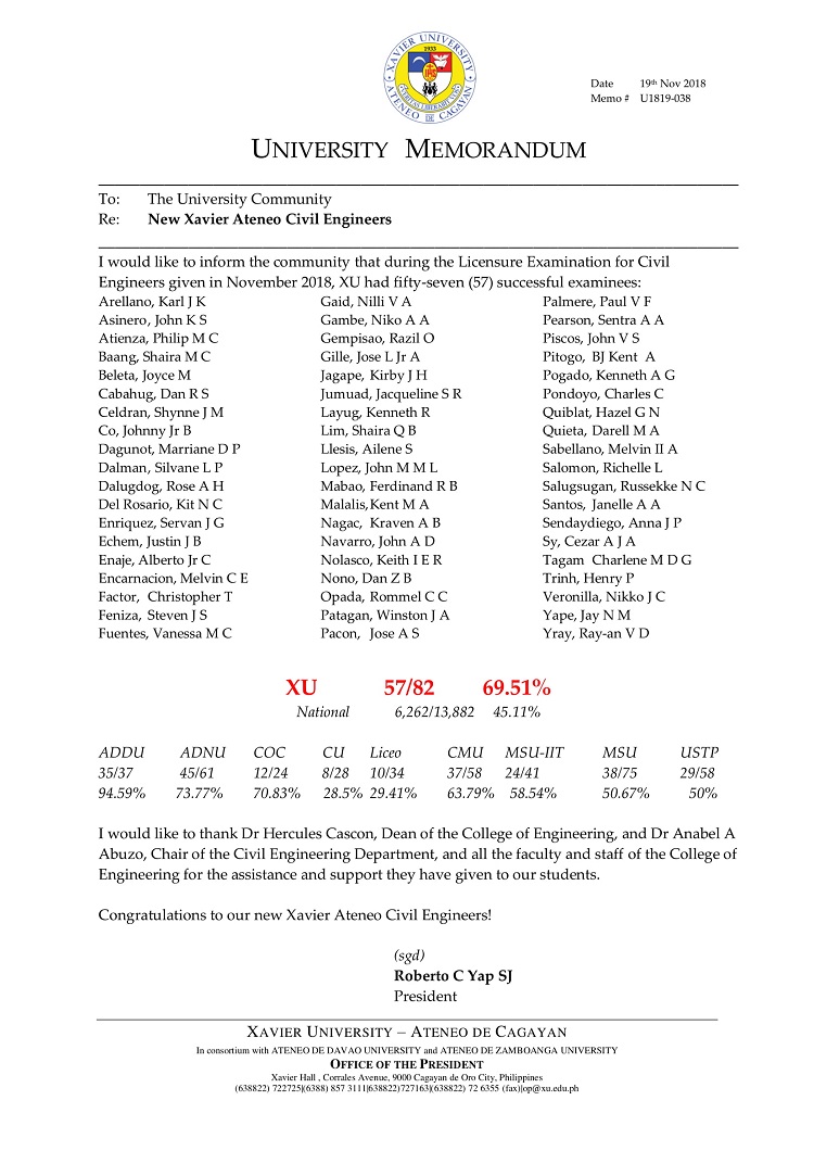 U038 181119 New XU Civil Engrs 1