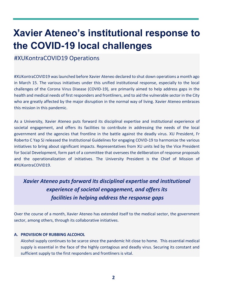 Updates on XUKontraCOVID19 response as of 25 April 2020 2