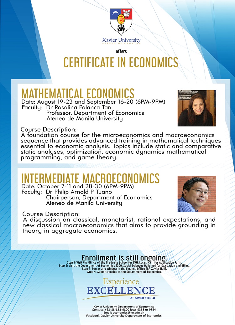 Xavier University Xavier Ateneo Economics Certificate Courses in