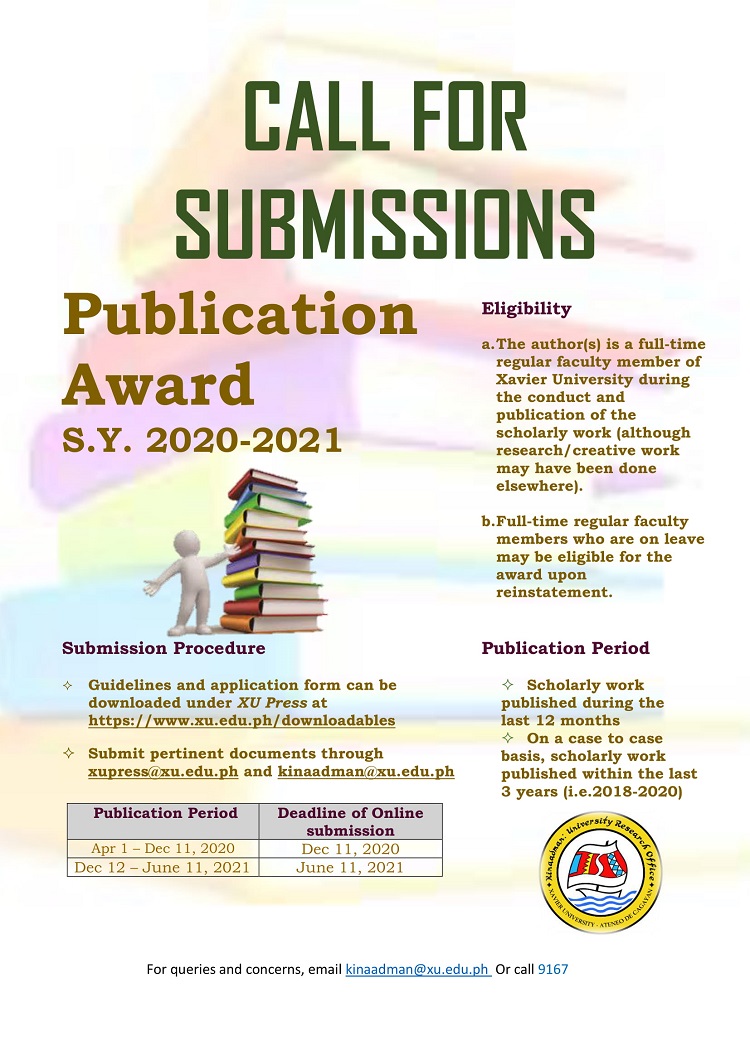 Xavier University Call for Submissions Publication Award