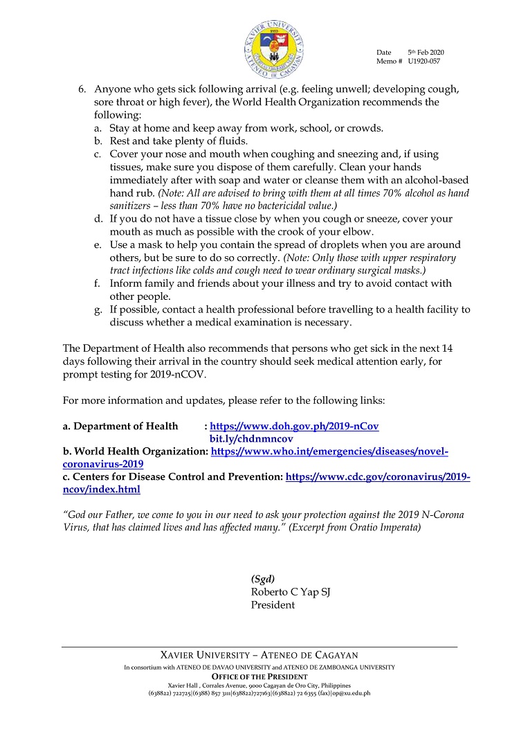 U1920 057 200205 Precautions against 2019 nCov 2