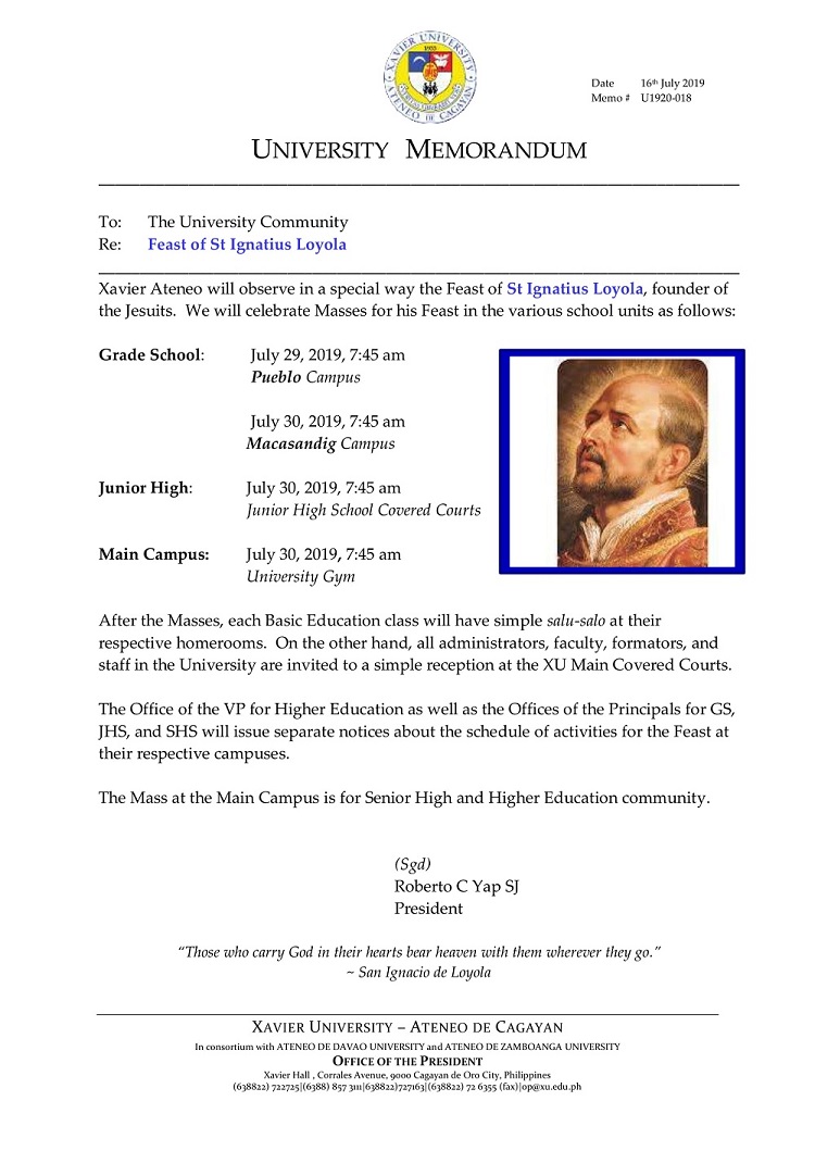 U1920 018 190716 Feast of St Ignatius 1