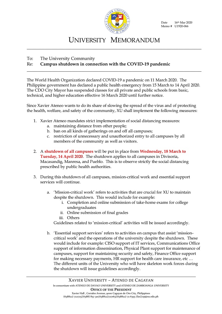 U1920 066 200316 Campus shutdown 1 Copy