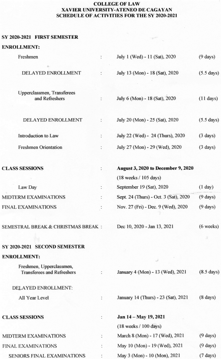 Xavier Academic Calendar 2021 2022 Calendar Page