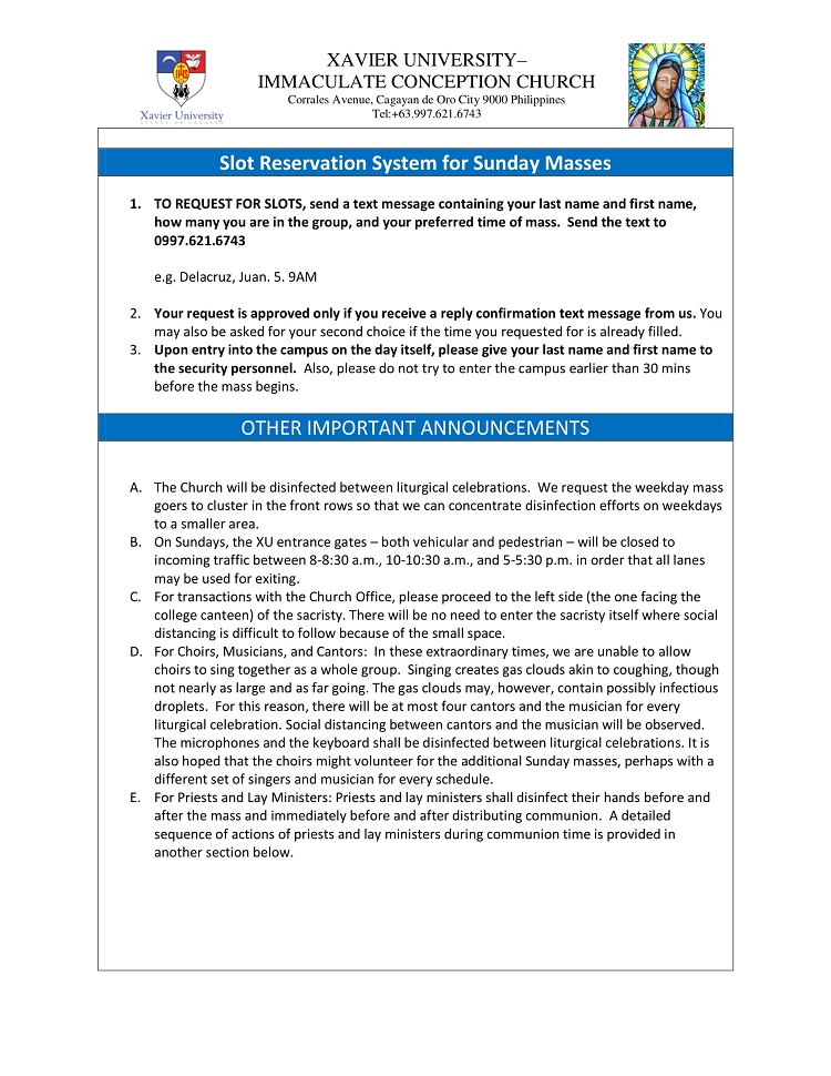 XU ICC FINAL2 protocols for celebration of the eucharist under modified GCQ 3