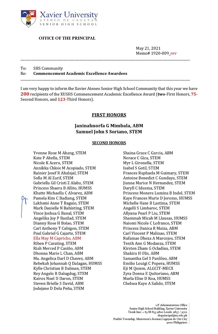 Memorandum 2021 009 Academic Excellence Awardees page 00011