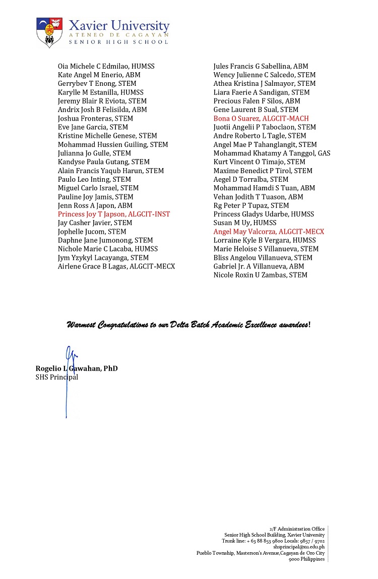 Memorandum 2021 009 Academic Excellence Awardees page 00033