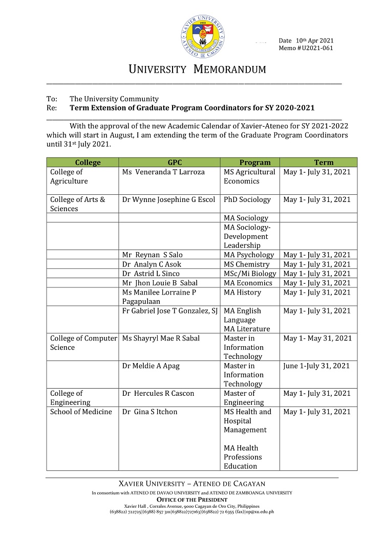 U2021 061 210410 Term Extension of Graduate Program Coordinators for SY 2020 2021 1