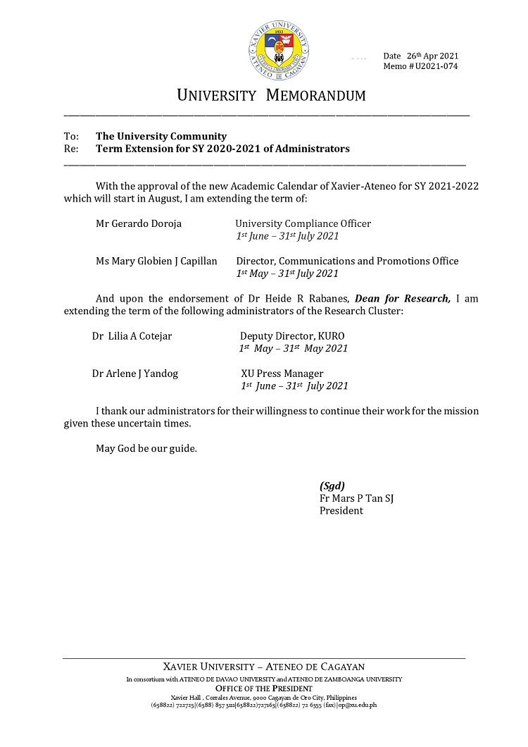 U2021 074 210426 Term Extension for SY 2020 2021 of Administrators page 0001 1