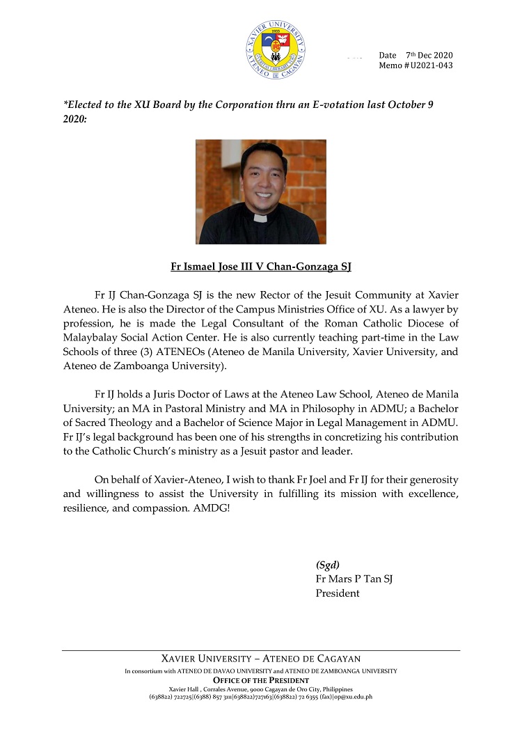 U2021 043 201207 Elected Xavier Ateneo Trustees 2