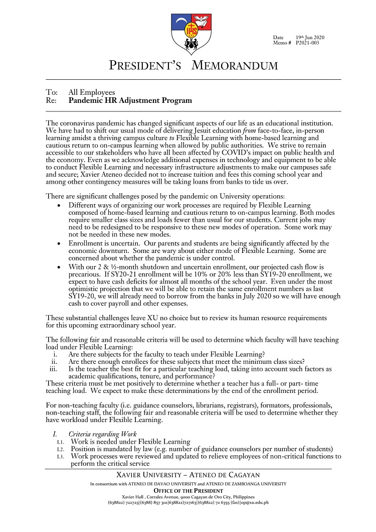P2021 003 200619 Pandemic HR Adjustment Program 1