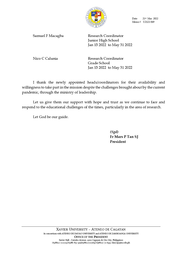 U2122 069 220321 Appointment of Research Cluster Heads and Coordinators 2nd Semester SY 2021 2022 page 0002