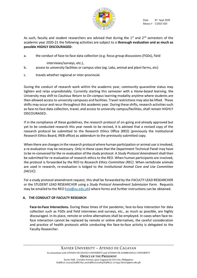 U2021 020 200908 Interim Guidelines for Continuing Research 03