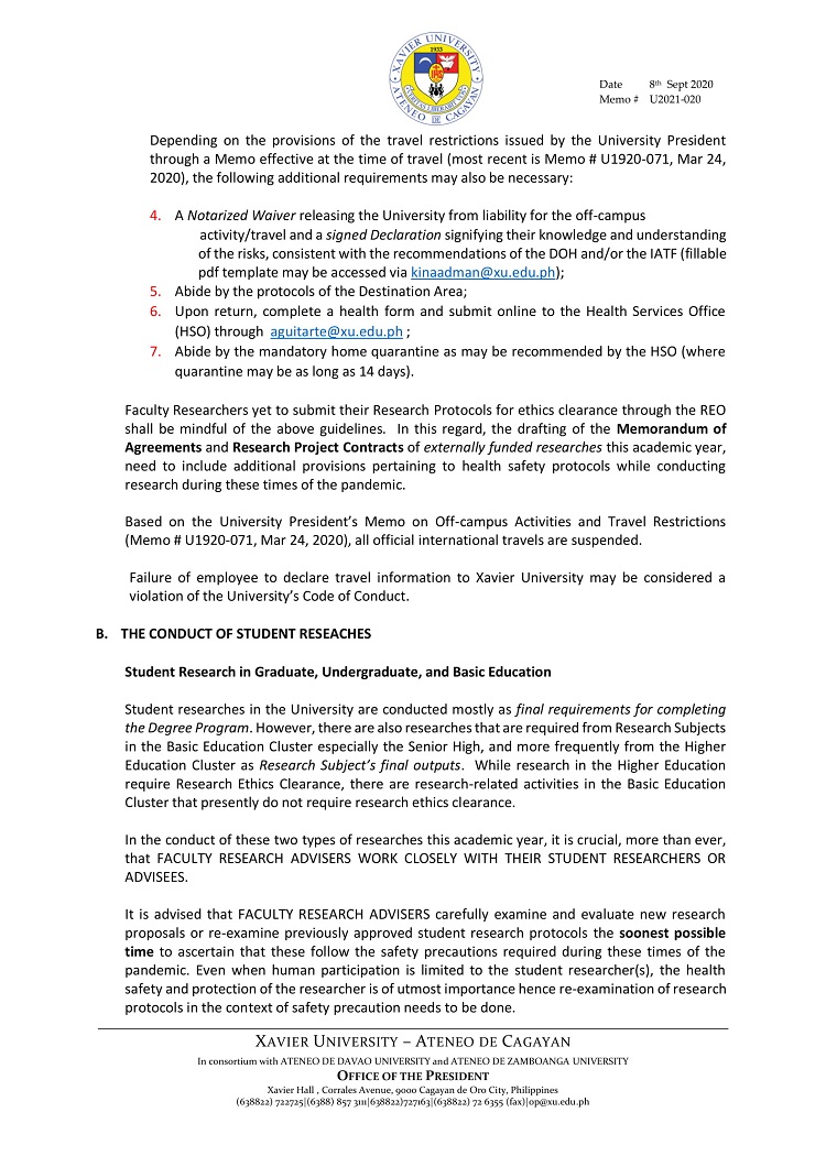 U2021 020 200908 Interim Guidelines for Continuing Research 05