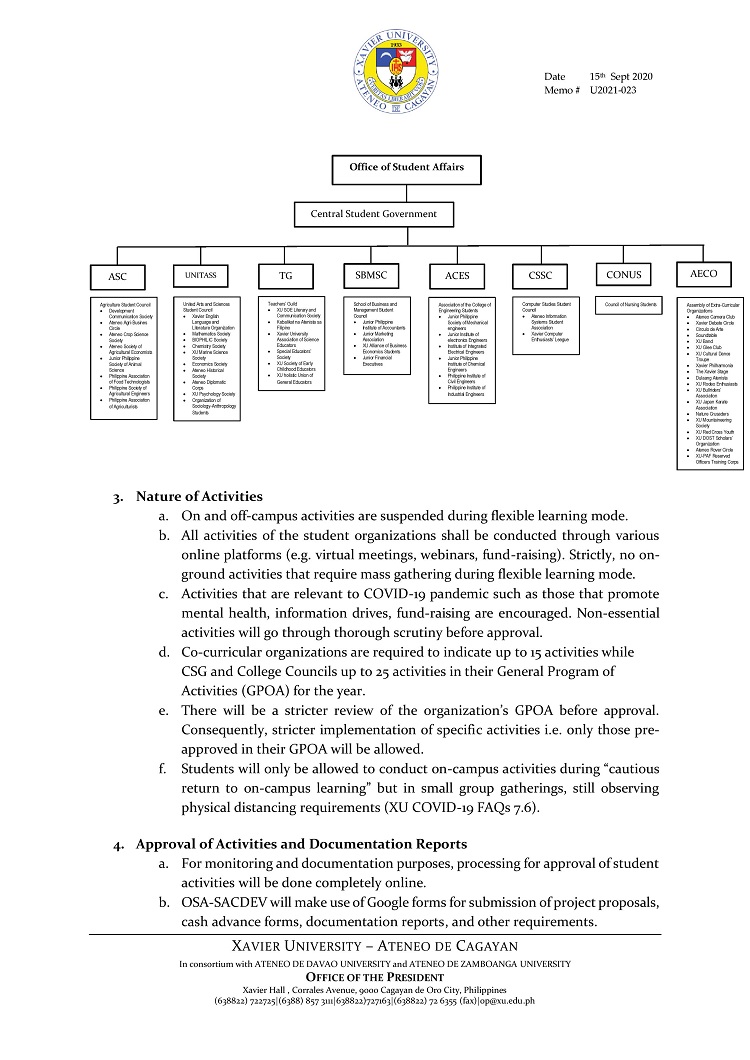 U2021 023 200915 Interim Guidelines on Student Activities page 004
