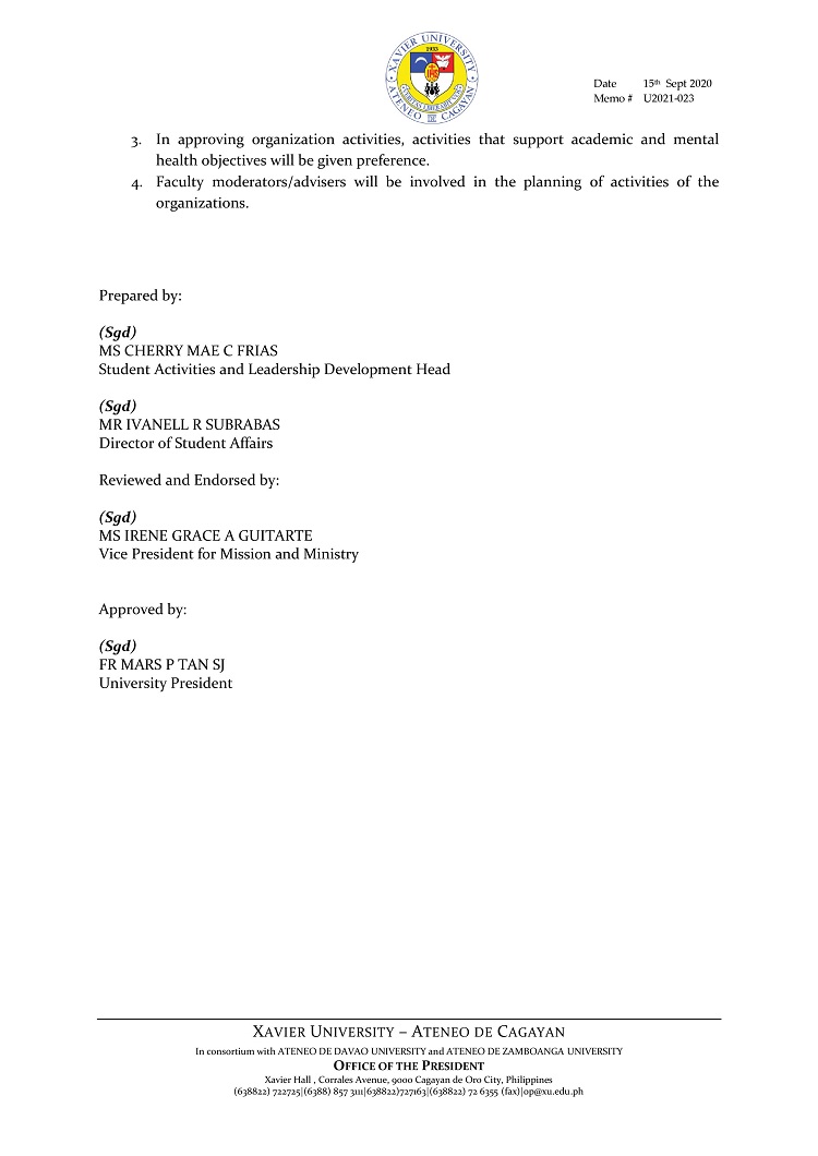 U2021 023 200915 Interim Guidelines on Student Activities page 006