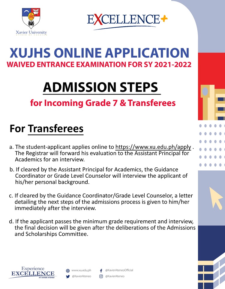 Xavier University Junior High School Admission