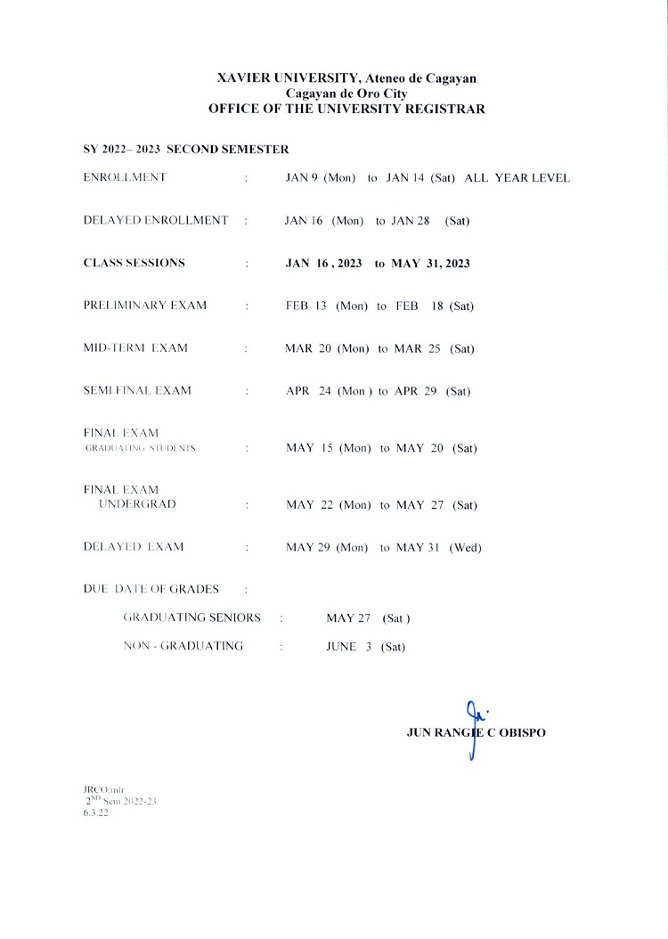 School Calendar revised Higher Education AY 2022 2023 page 0003