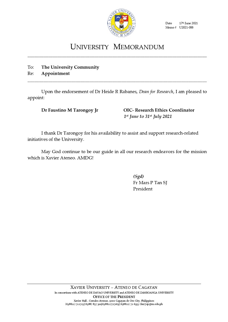 U2021 088 210617 Appointment page 0001