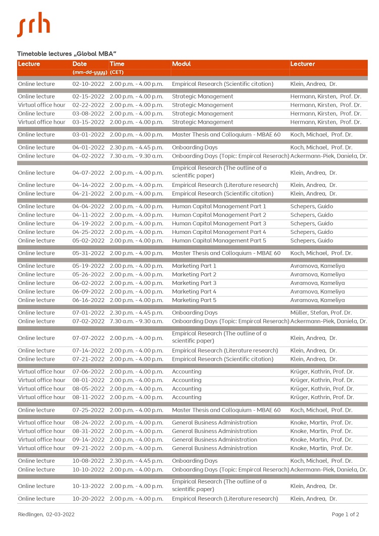 Timetable lectures 2022 1 page 0001
