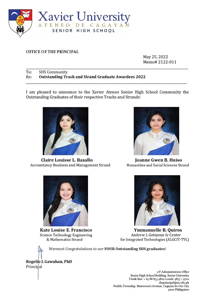 Memorandum 2122 011 Outstanding Track and Strands Awardees 2022 1 Rogelio Losod Gawahan page 0001