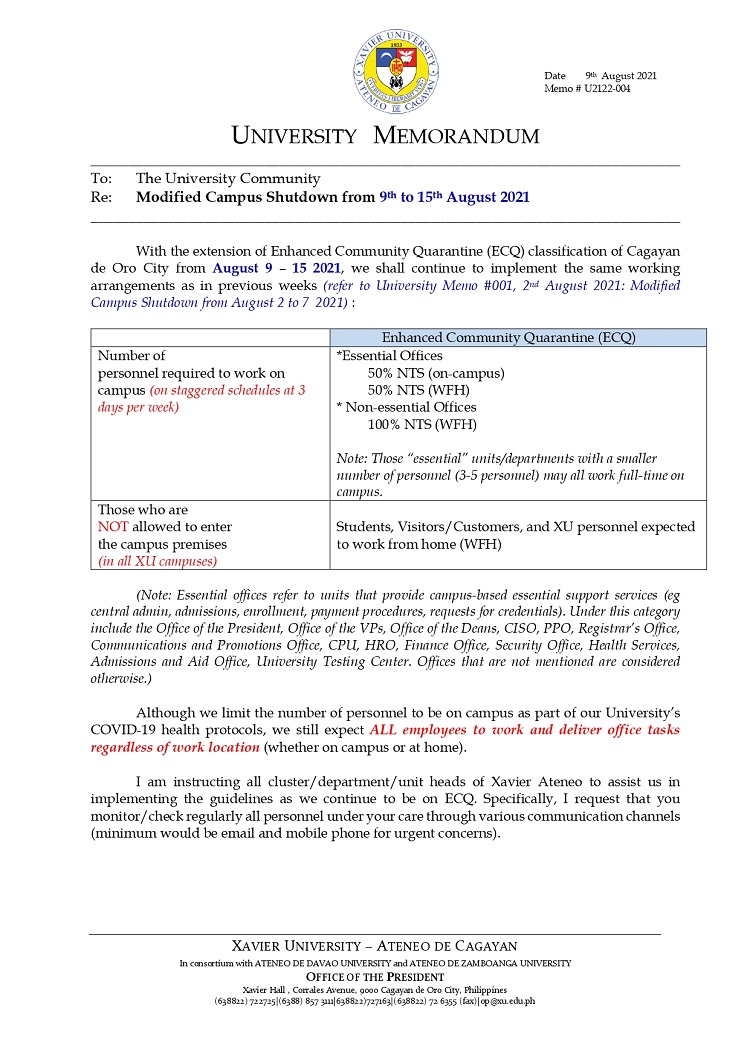 U2122 004 210809 Modified Campus Shutdown from August 9 15 2021 page 0001