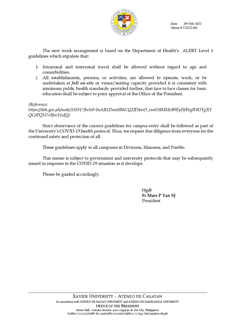 U2122 061 220228 Work Arrangement for March 1 15 2022 page 0002