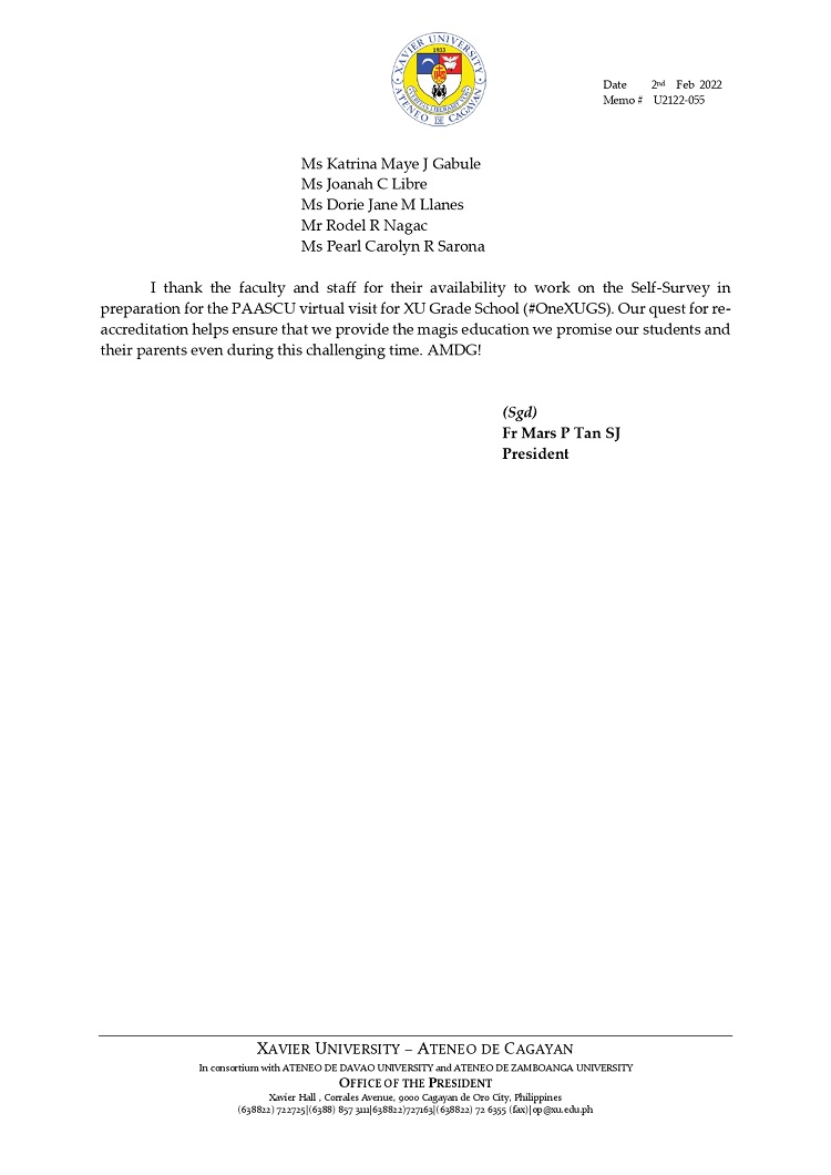 U2122 055 220202 XUGS PAASCU Self Survey Committees for 2023 Virtual Visit page 0004