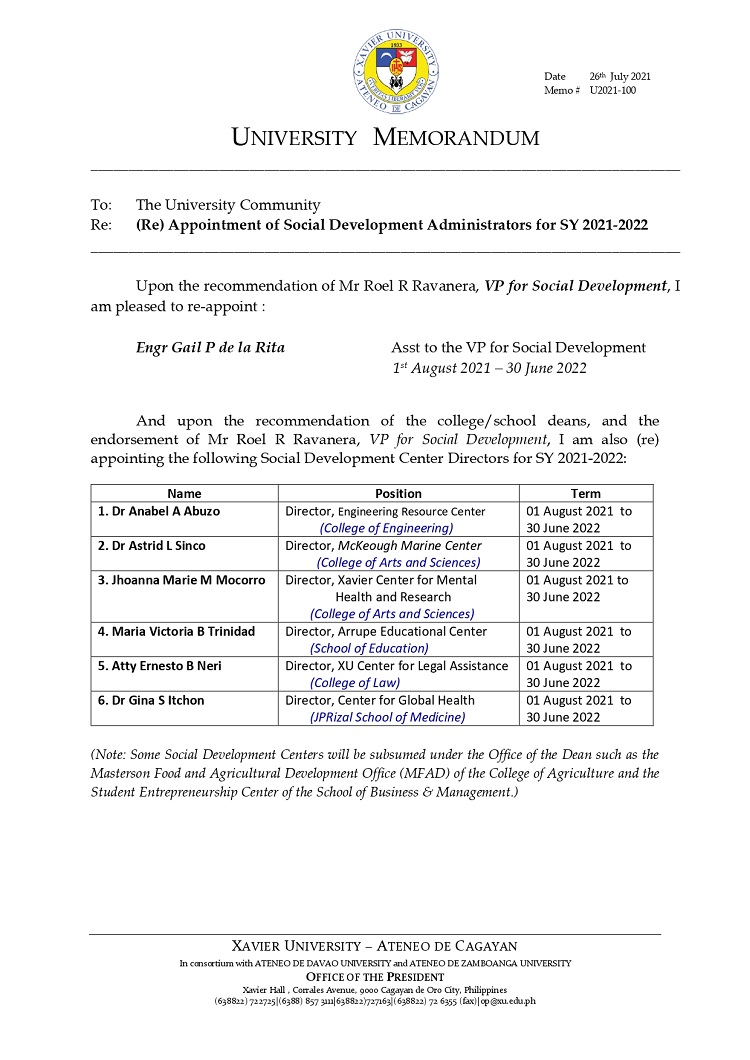 U2021 100 210726 Re Appointment of Social Development Administrators SY 2021 2022 page 0001