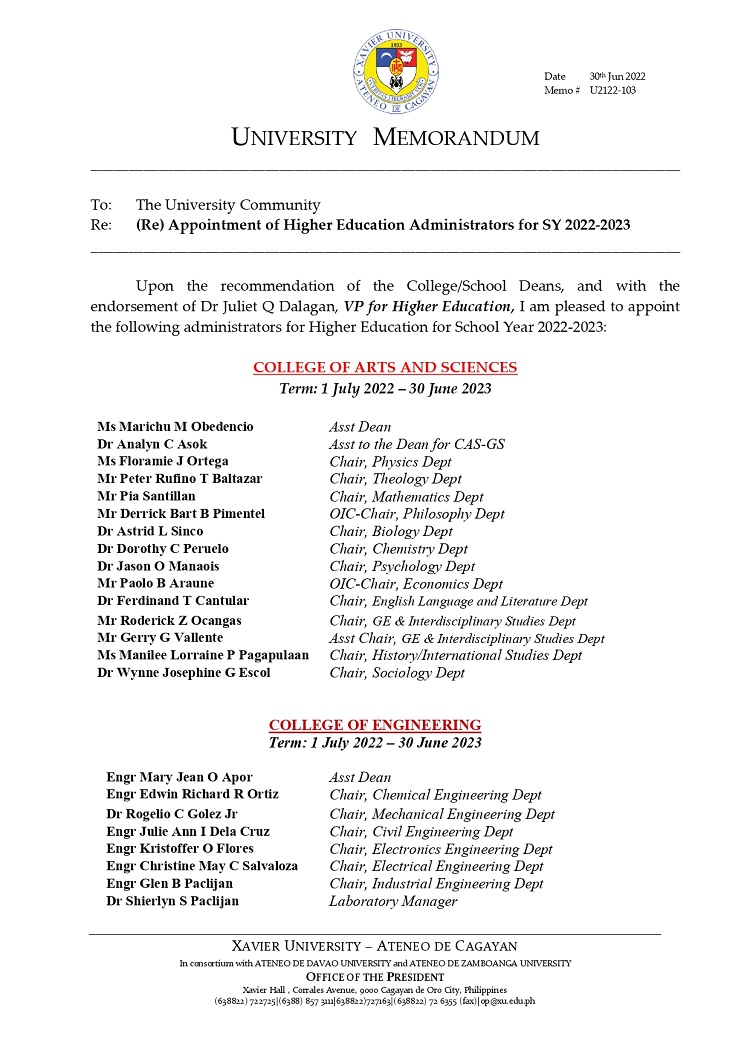 U2122 103 220630 Re Appointment of HEd Administrators for SY 2022 2023 page 0001