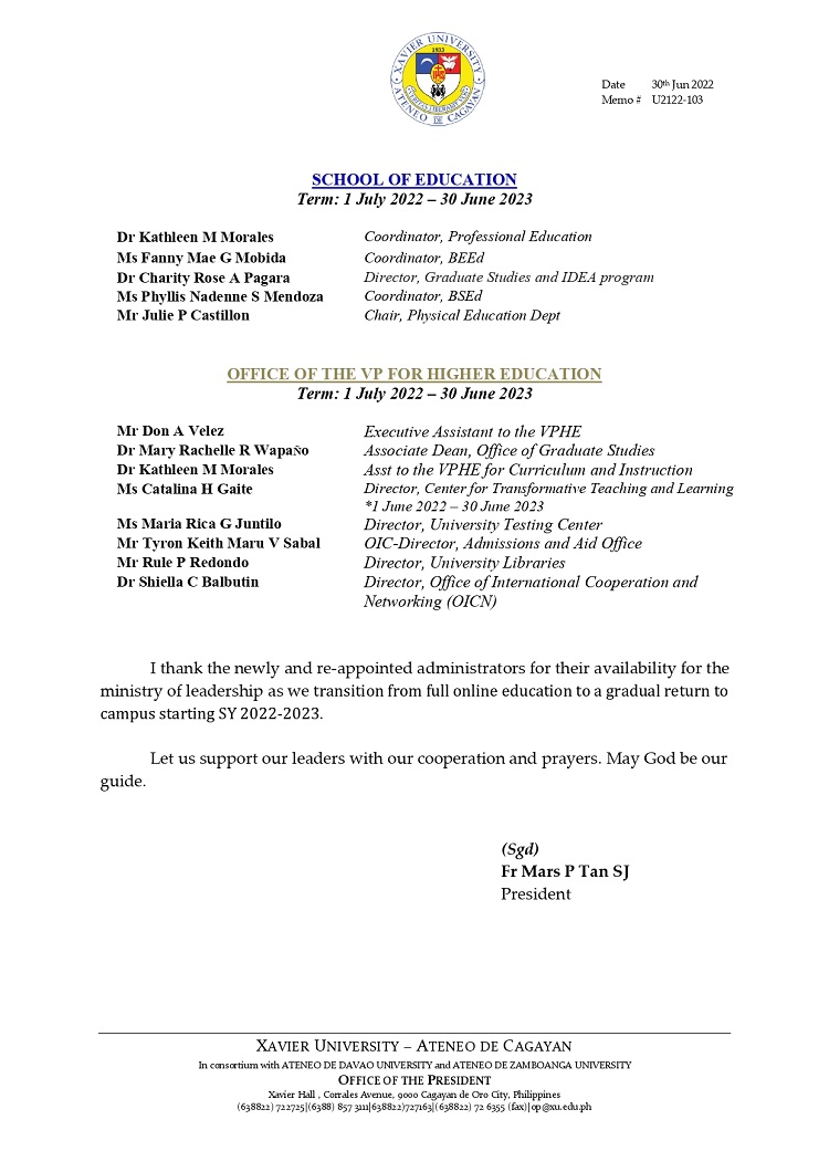 U2122 103 220630 Re Appointment of HEd Administrators for SY 2022 2023 page 0003