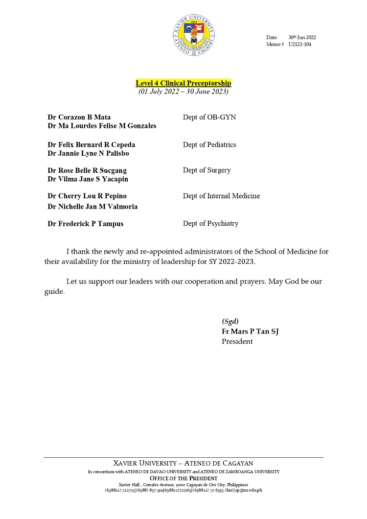 U2122 104 220630 Re Appointment of Administrators for the School of Medicine SY 2022 2023 page 0003
