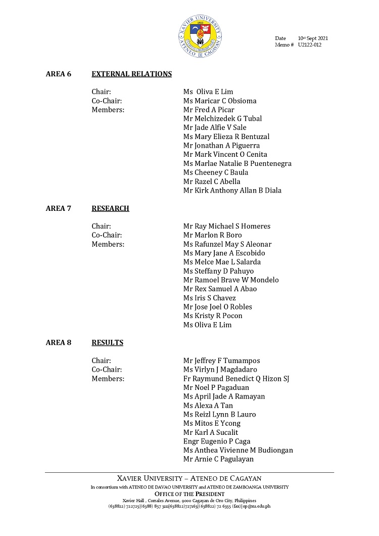 3U2122 012 210910 Corrected XUSHS PAASCU Self Survey Committees page 0003