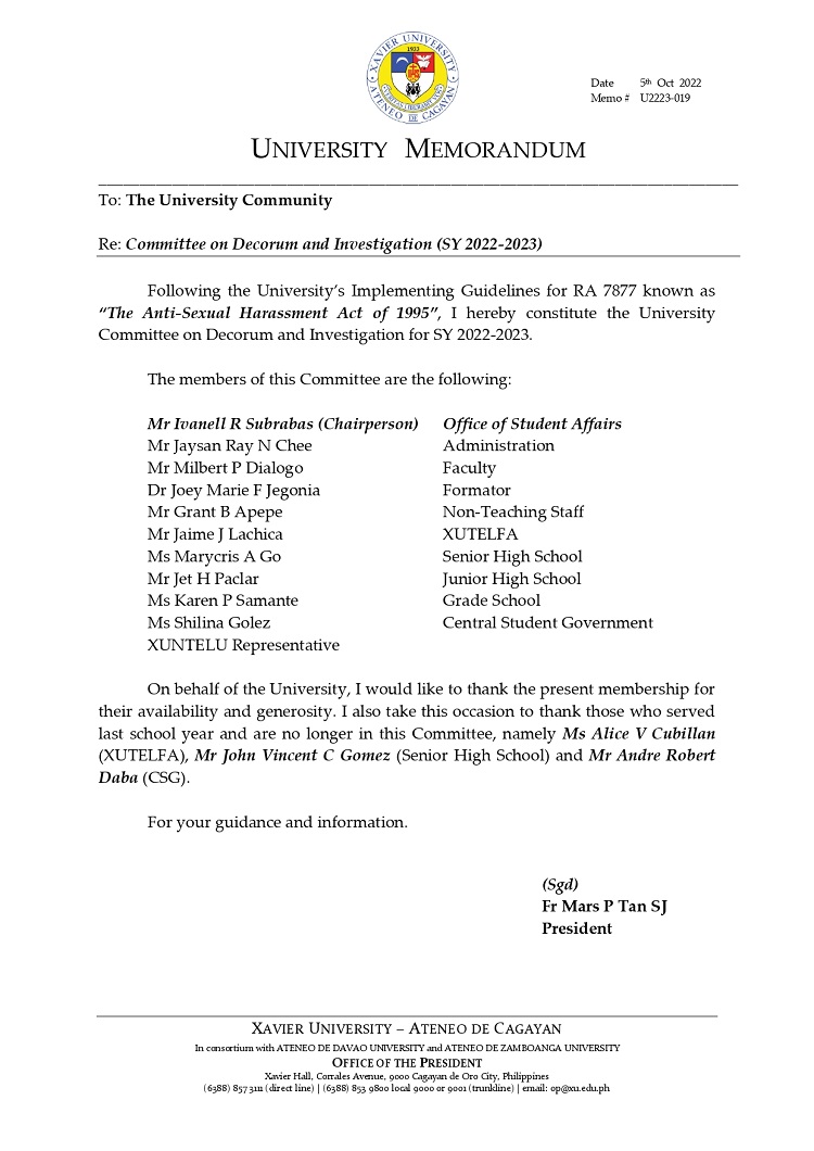 U2223 019 221005 Committee on Decorum and Investigation SY 2022 2023 page 0001