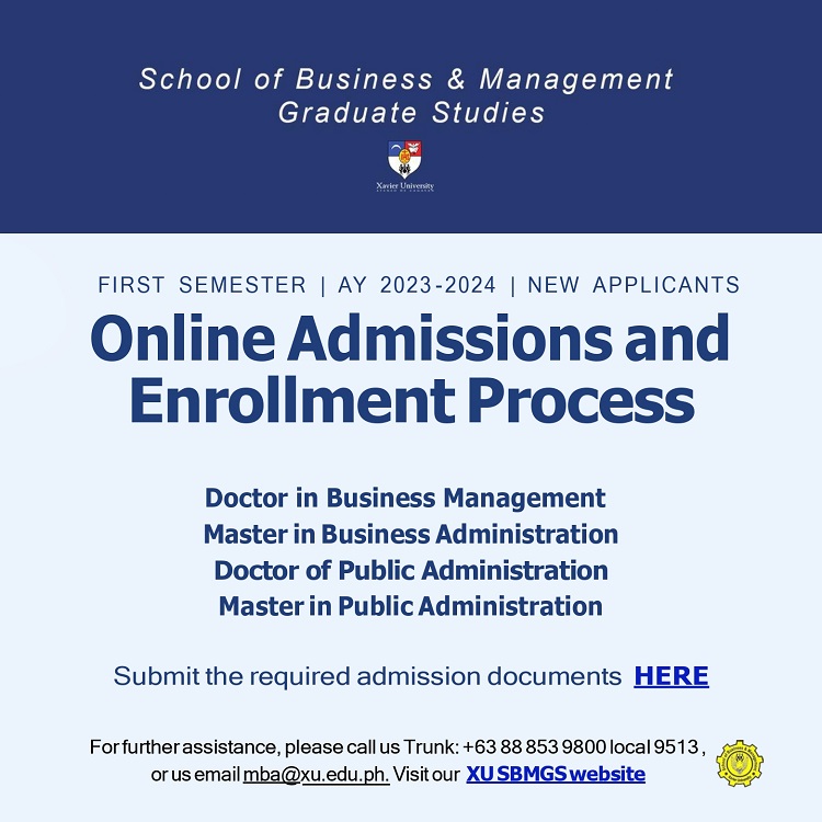 Xavier University First Semester AY 20232024 Online Admissions and