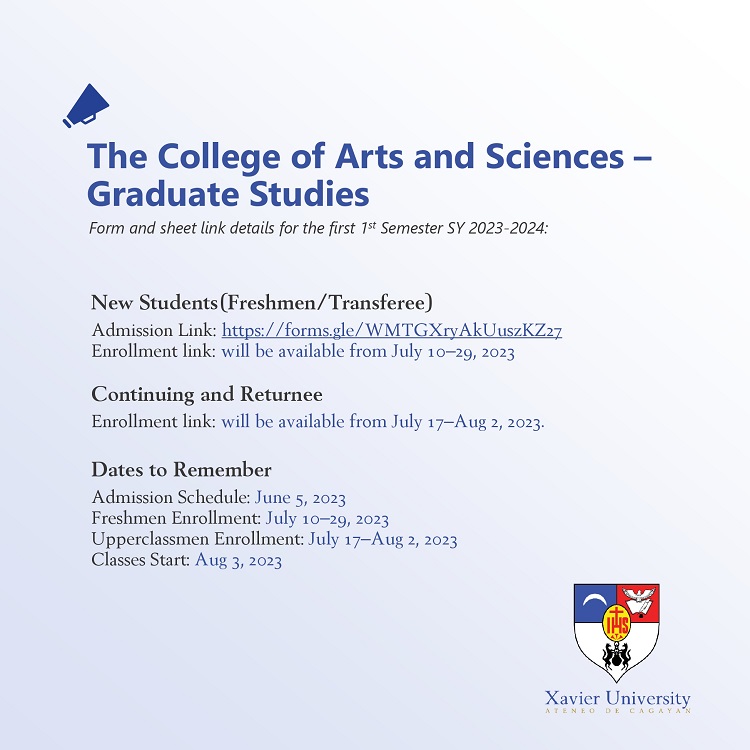 Xavier University AY 2023 2024 First Semester