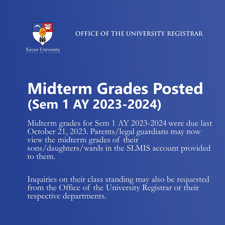 11062023.Web.2301 Midterm Grades Registrar Office Xavier University