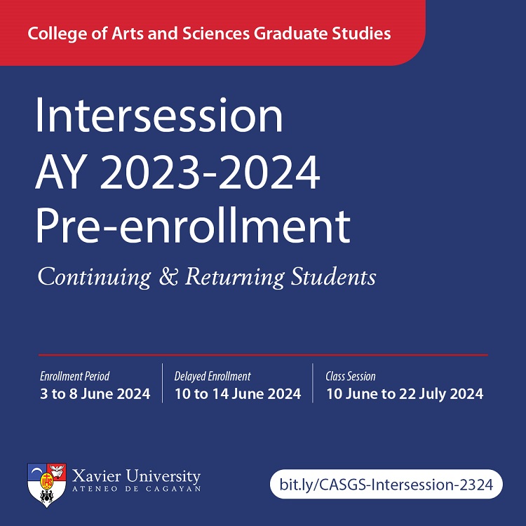 0610.Web CAS Graduate Studies Intersession Pre enrollment AY 2023 2024 Graduate Admissions College of Arts and Sciences Xavier University