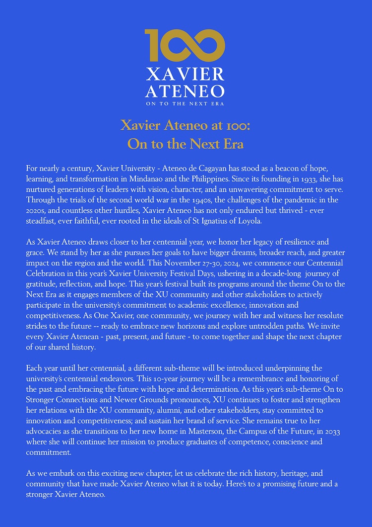 11302024.Web Xavier Ateneo at 100