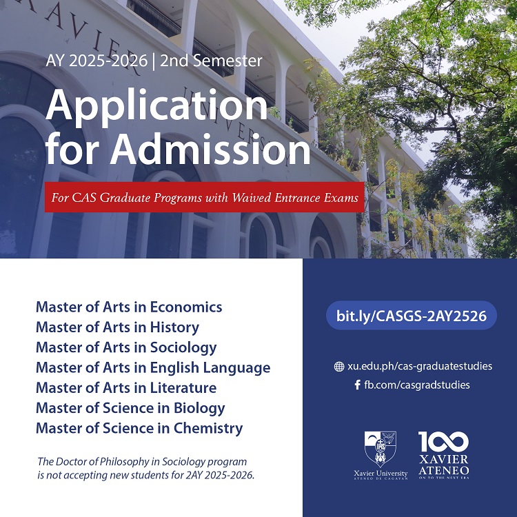 09222025.Web CAS GS Admission 2nd Semester AY 2025 2026 Graduate Admissions College of Arts and Sciences Xavier University