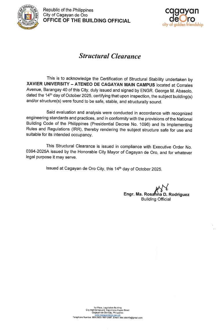 10152025.Web Sworn certification under oath and structural clearance XU Main and Macasandig page 0003