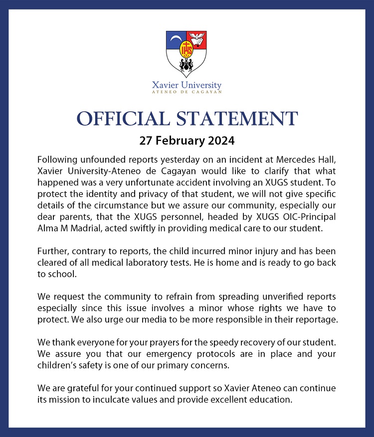 02272024.OfficialStatement Web Feb 27 Official Statement