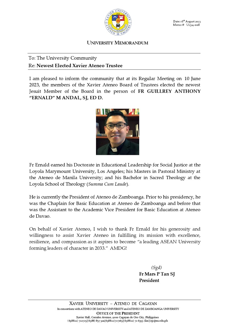 08182023.MemoU Web.U2324 008 Newest Elected Xavier Ateneo Trustee